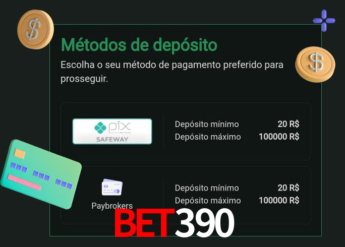 O cassino bet390 oferece uma grande variedade de métodos de pagamento